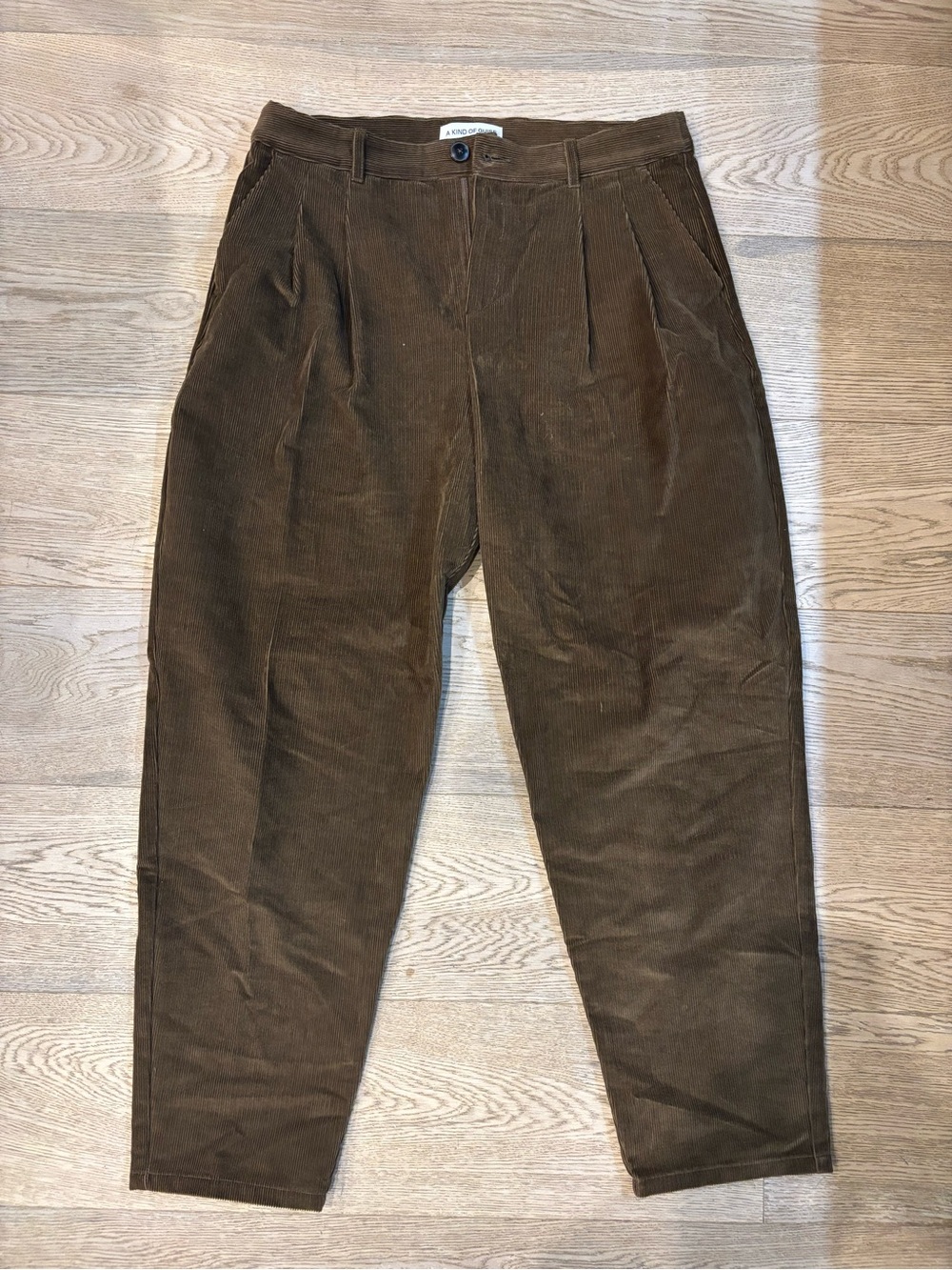 A Kind of Guise 35x28” Brown Corduroy Pleated Trousers MADE IN GERMANY